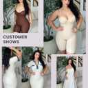 SHAPELLX Wedding Dresses Shapewear for Women Strapless Bodysuits Tummy Control Body Shaper Butt Lifting Shapewear (Black, L)