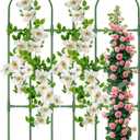 Trellis for Climbing Plants Outdoor,47.2" H Garden Trellis,Rustproof Garden Arch Trellis Cucumber Tomato Support Structure for Raised Bed(Green)