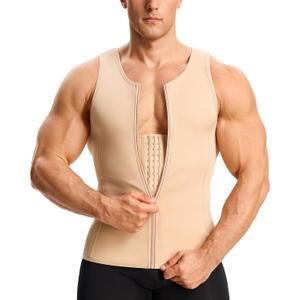 Nebility Mens Shapewear Fajas para Hombres Compression Shirt Men Body Shaper Tank Top Compression Undershirt Sleeveless Vest, Large