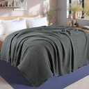 Tex Trend 100% Cotton Blankets King Size  Durable and Versatile Waffle Weave Blanket for Spring Summer  Cozy, Lightweight & Breathable - Grey, 90x108 Inches