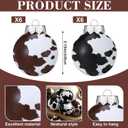 Syhood 12 Pcs Cowhide Printed Christmas Ball Ornaments 3.15 Inch Plastic Western Cow Ornaments Country Western Party Decorations Rustic Holiday Xmas Baubles for Tree Home Gift