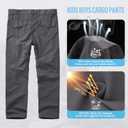 Kids' Cargo Pants, Youth Boys' Hiking Casual Outdoor Quick Dry Boy Scout Pants (Gray, L)