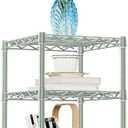IZEUK 3 Tier Heavy Duty Steel Storage Shelves, Metal Shelf Wire Shelving Rack for Pantry, Kitchen, Cloakroom or Office Organization (13.8" D x 13.8" W x 25.5" H, 750LBS, Green)