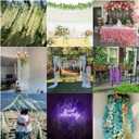 GPARK (36 Branches 12 Pack /45 inch /3.7ft Wisteria Hanging Artificial Flowers Fake Bushy Silk Vine Garland String for Wedding Party Garden Greenery Home Wall Deco White