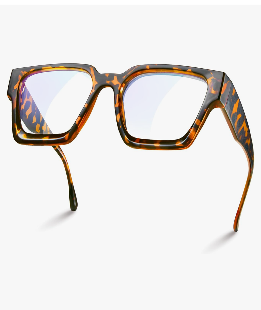 livho Oversized 99% Blue Light Glasses for Woman - Rectangle Fashion Glasses for Computer, Chic Preppy Frame - Anti Eyestrain