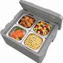 Insulated Food Pan Carrier,17Qt/16L Hot Box for Catering, Soup Warmers Commercial w/4 Stainless Steel Pans, Food Warmer for Restaurant, Canteen, Home