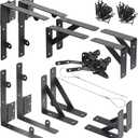 Fence Gate Kit Gate Hardware, 2 Set Anti Sag Gate Kit Heavy Duty No Sag, Anti Twist Gate Frame Corner Brackets Kit Withstand 150 lbs, Gate Hardware Kit for Wood Fence Gate