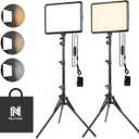 2-Pack Photography Lighting Kit, NiceVeedi 22W LED Video Light Kit, 2900-7000K Studio Light with Tripod Stand, 73" Stream Light for Video Recording