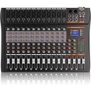 Audio Mixer Sound Board, Bluetooth Music Mixing Board (12 Channels)