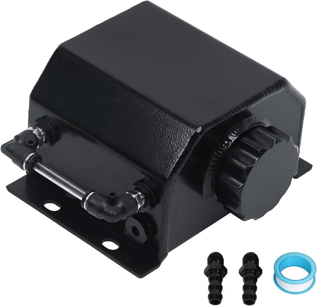 LokoCar Coolant Radiator Tank Reservoir Expansion Overflow Tank Universal 1L Aluminum Black