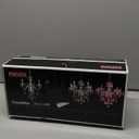 PAPAYA Crystal Chandeliers Clear Chandelier 5-Light Modern Pendant Ceiling Lighting Fixture with Acrylic Crystals & Beads for Girls Room,Living Room,Kitchen Island,Entryway