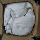 Dual Layer 5 Inch Goose Feather Mattress Topper Queen Size, 4 Inch Goose Feather Plus 1 Inch Down Alternative Pillow Top, Medium Firm Featherbed with Adjustable Straps(60"x80", Wavy)