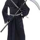 Nabobs Grim Reaper Costume Kids Scary Halloween Costumes for Boys Girls XL