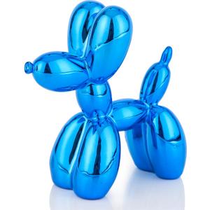 Shiny Blue Balloon Dog Statue Decor, 4 inch Small Knick Knacks Balloon Dog Animal for Desk Shelf Decor