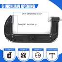 8 Pcs C Clamp 6 Inch Heavy Duty Steel C Clamp Set Cast Iron Frame Sliding T-Handle More Stability Massive Clamps for Woodworking, Welding, Building, Automotive Applications (Black)