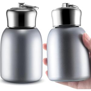 Mifoci 2 Pcs 10oz Mini Water Bottles Stainless Steel Slim Insulated Thermal for Hot Cold Drink Thermal Small Vacuum Portable Water Bottle for Women Gifts Travel Camping Hiking (Silver)