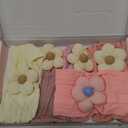 CLLOT 5 Pcs Baby Flower Headbands Baby Girls Nylon Headbands Soft Hairbands Hair Accessories for Newborn Infant Toddler KidsPink