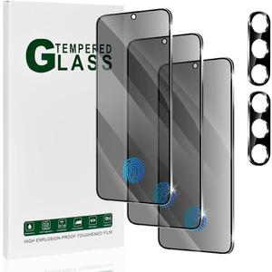 Galaxy S25 Plus Privacy Screen Protector 3 Pack and Camera Lens Protector 2 Pack, Fingerprint Unlock, Anti-Spy, 9H Surface Hardness, Oil Proof, Anti Scratch, for Samsung Galaxy S25 Plus 6.7 Inch