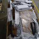 Farmhouse Dining Table Set, 63-inch extendable Dining Table with 2 Benches and 2 stools, Metal and Wood Brackets Suitable for Kitchens and Restaurants(Brown,7-Piece(6 Stools))