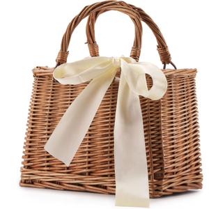 Straw Beach Bags For Women Summer Clutch Rattan Woven Wicker Purse Crochet Tote (Primary Color)
