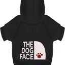 Paiaite Black Chihuahua Dog Hoodie: Keep Your Pup Warm and Stylish with a 'The Dog Face' Printed Sweatshirt Pet Clothes, and Sweater Coat All in One Perfect for Winter and Cool Summer Nights! Black M (M-(5~11lb) | Chest(~17.7"))