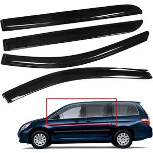 4PCS Side Window Visor Vent Sun Rain Guards Deflector Acrylic Black Replacement for 2005-2007 Odyssey