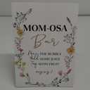 Tuyashua Boho Wildflowers Baby Shower Mom-osa Bar Sign, Table Decor Baby Shower Sign, Pack of 1 Wooden Tabletop Sign with Stand, Baby Shower Decoration, Gender Neutral - MG04