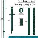 8 Ft Sign Post, Metal Sign Stake for Ground, Heavy Duty Signs Holder with Holes for Easy Assembly, Rust-Resistant and Durable DIY Yard Stake for Outside (Green)