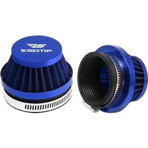 2PCS Motorcycle 55MM Air Intake Filter Universal Carburetor Air Filter Cleaner for Dirt Pit ATV SSR TTR Bike Breather Filter Fit for Many Different Carburetors (Blue 55MM)