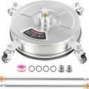 14" Pressure Washer Surface Cleaner with 4 Wheels - Stainless Steel Surface Cleaner for Pressure Washer Attachment for Concrete, Patio, Sidewalk, Deck and Driveways