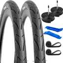 YUNSCM 2 PCS 700C Lightweight Bike Tires 700x32C (ETRTO 32-622) and 700C Bike Tubes - 60TPI Nylon, Puncture-Resistant, Compatible with Bike Tires 700x30C/31C/32C/33C/34C/35C (Y-572)