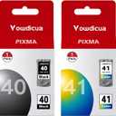 PG-40 CL-41 Ink Cartridges for Canon Printer - High Capacity Compatible for PIXMA MX310 MP140 MP170 MP180 MP190 MP210 iP1600 iP2600 FAX-JX200 Printer, 2 Pack (Black, Tri-Color)