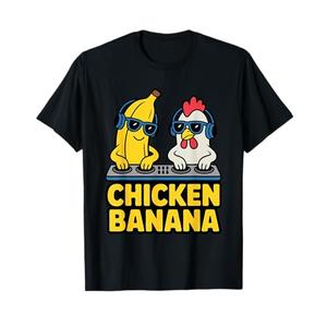 Funny Chicken Banana T-Shirt, Size S