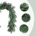 70 Inch Winter Christmas Real Touch Norfolk Pine Garland for Doors Mantle, Green Artificial Greenery XMAS Garland for Indoor Outdoor, Rustic Farmhouse Christmas Fireplace Mantle Home Decoration