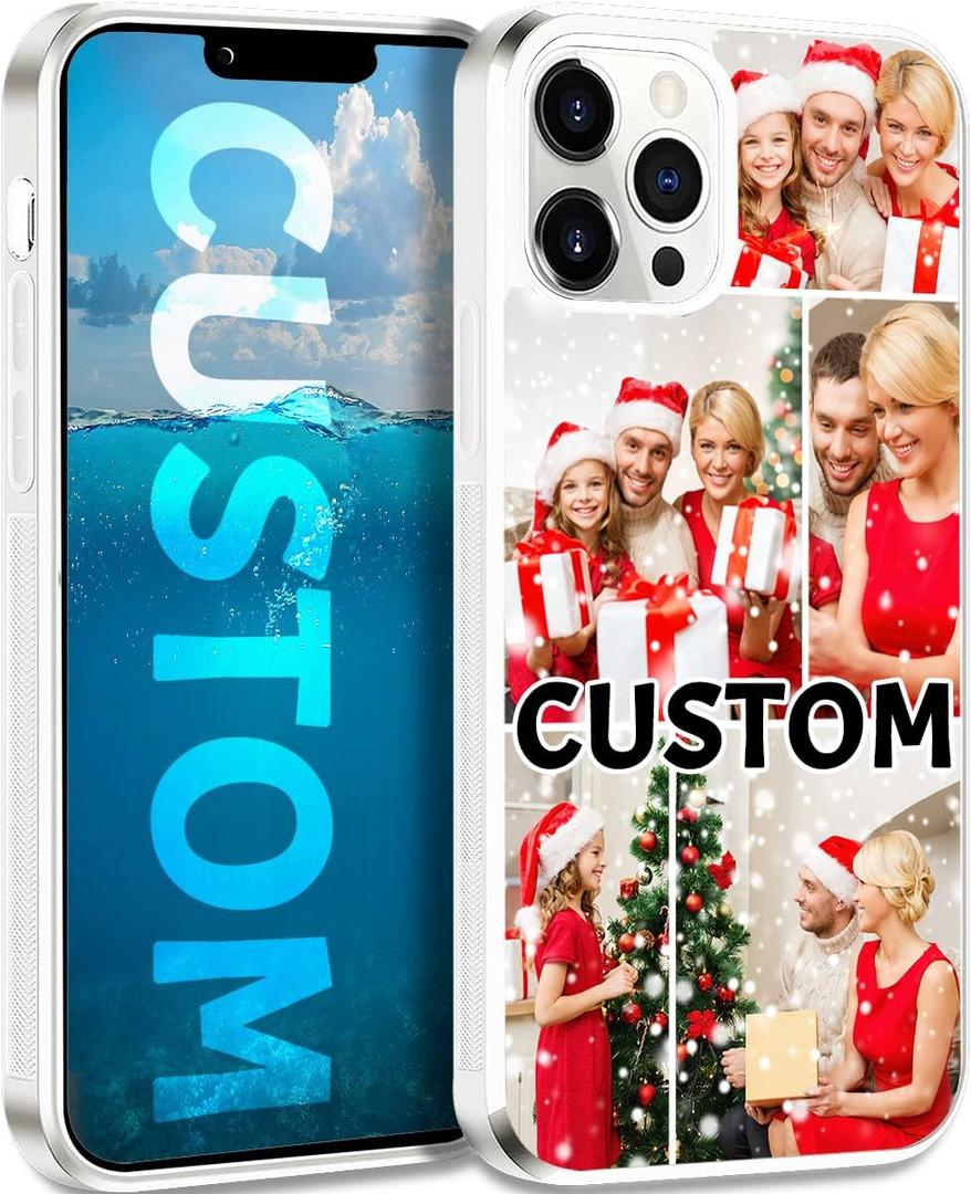 Personalized Multiple Pictures/Photos Customized Gift Custom Phone Case for iPhone 17 16 15 14 13 Pro Max Mini 12 11 Galaxy S25 S24 S23 S22 S21 S20 FE Ultra Plus A16 A15 A14 A54 Moto Pixel White