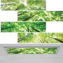 4 Pcs Fluorescent Light Covers with 40 Magnets Decorative for Classroom Ceiling Light 4 x 1 Feet Magnetic Light Covers Filter Easy Install for Office Hospitals & Home Drop Ceiling Supplies (Forest)