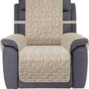 Ameritex Waterproof Nonslip Recliner Cover Christmas Decor Stay in Place, Dog Couch Recliner Cover Furniture Protector for Pets and Kids (Beige, 23'')