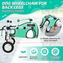 Nasjac Dog Wheelchair for Back Legs - Lightweight Portable Wheelchair with Reflective Stripes, Adjustable Pet Wheelchair Cart for Senior, Arthritis, Paralyzed, Injured, or Disabled Dogs (Green, Small)