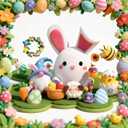 Loufor Air Dry Clay Kits Easter - Modeling Clay for Kids, Ultra Light & Soft, Safe & Non-Toxic, 12 Boxes Model Magic Clay with Sculpting Tools und Tutorials, DIY Creative Arts und Crafts Toys Gifts (Black, L)
