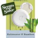 Enviroscent Non Toxic Air Freshener Plug-in Home Fragrance Last 45+ Days | Kit includes 1 Refillable Plug In Warmer & 1 Scent Refill (Rainwater & Bamboo)