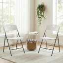 DUMOS 2 Pack Folding Chairs Heavy Duty - Plastic Stackable Portable Dining Chairs Set, Wedding, Party, Patio, Garden, for Indoor Outdoor, for Home and Office, Conference, White
