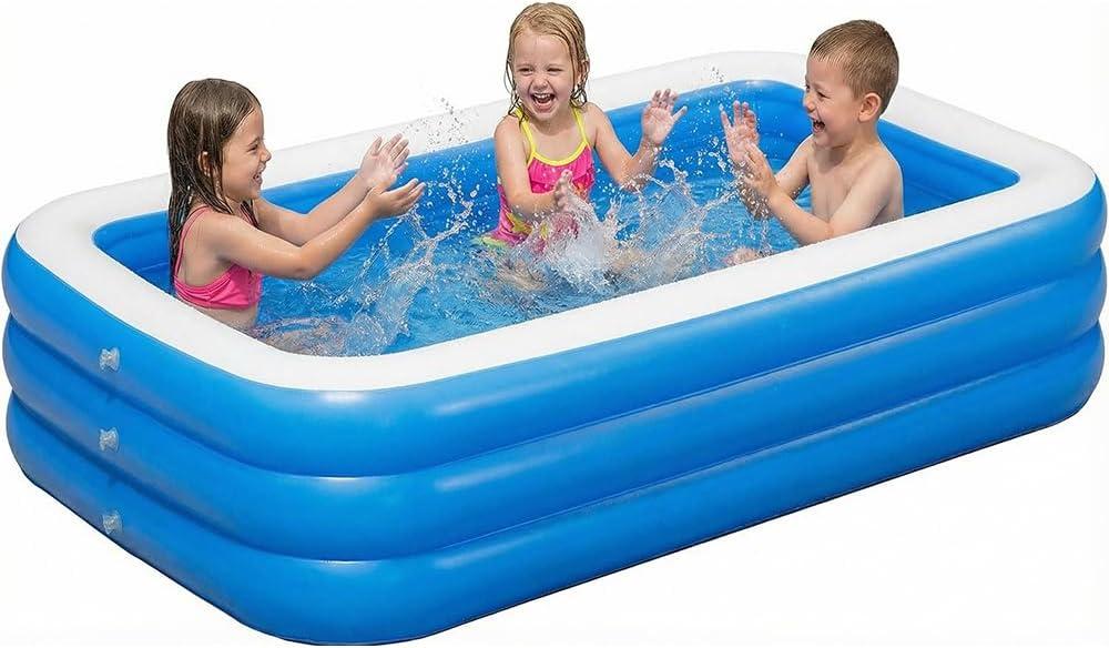 Inflatable Swimming Pool 715124 Large Inflatable Pools, Blow Up Pools Durable Family Pool for Summer Water Party, Outdoor, Garden Backyard(18013056CM)