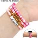 JR.DM Cute Preppy Handmade Elastic Beaded Band Women for Apple Watch, M