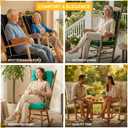 1 MIDDLE ONE Rocking Chair Cushion Outdoor Indoor, Memory Foam Replacement Rocking Chair Pads, Set of Thicken Seat & Back Cushions with Ties for Rocker (Black, 22"X17"/17"X17")