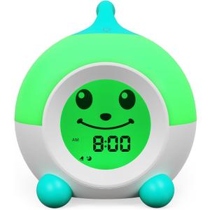 iHoo Ok to Wake Kids Alarm Clock, Toddler Sleep Training Clock with Touch Night Light, Nap Timer Gift for 2-9 Years Girls Boys (Green)