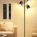 OUTON Tree Floor Lamp, LED Dimmable Floor Lamp with Remote And Touch Slide Control, 4 Color Temperatures, 3 Rotatable Lights, Modern Standing Lamp for Living Room Bedroom Office, Bulbs Included, Black