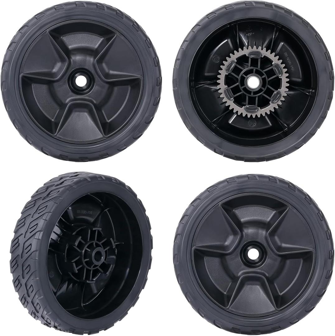 CheeMuii 4 Pack HRN216 Lawn Mower Wheels Kit 2 Rear Wheels Replace for 42710-VR8-N00ZA and 2 Front Wheels Replace for 44710-VR8-N00ZA Compatible with Honda HRN216 Lawn Mower