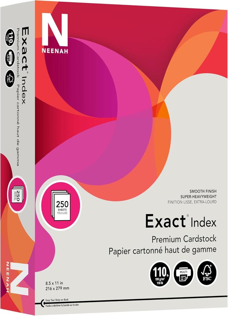 Wausau Exact Index Cardstock, 110 lb, 8.5 x 11 Inch, Pastel Gray, 250 Sheets (48598)