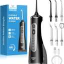JTF Portable Water Flosser for Teeth: 3 Modes & 10 DIY Pressure Levels Cordless Oral Irrigator for Braces & Sensitive Gums - with 300ML Tank & 6 Tips, Rechargeable Electric Dental Pick for Home Travel