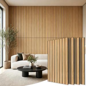 Acoustic Wall Panels, 4 Pack 47.2"x23.6" High Density Neutral Decorative Noise Dampening Sound Absorbing Acoustic Panels for Home Studio Office Decor, Brown, 4Pcs - 47.2" × 23.6"